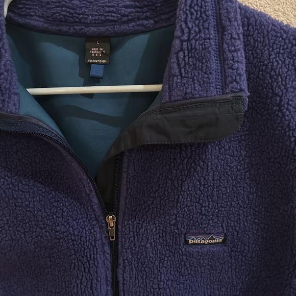 Vintage Patagonia Green And Purple Deep Pile PEF Vest Large 1992 Made In USA - Picture 3 of 5